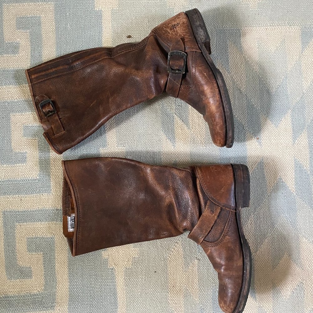 Frye Veronica Slouch brown soft vintage leather boots